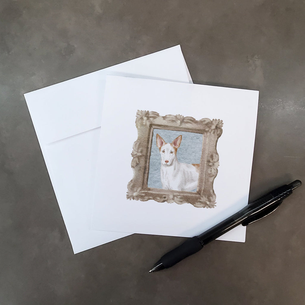 Ibizan Hound Front View Pretty as a Picture Square Greeting Cards and Envelopes Pack of 8 Blank Cards with Envelopes Blank Thank You Note Greeting Cards Stationery