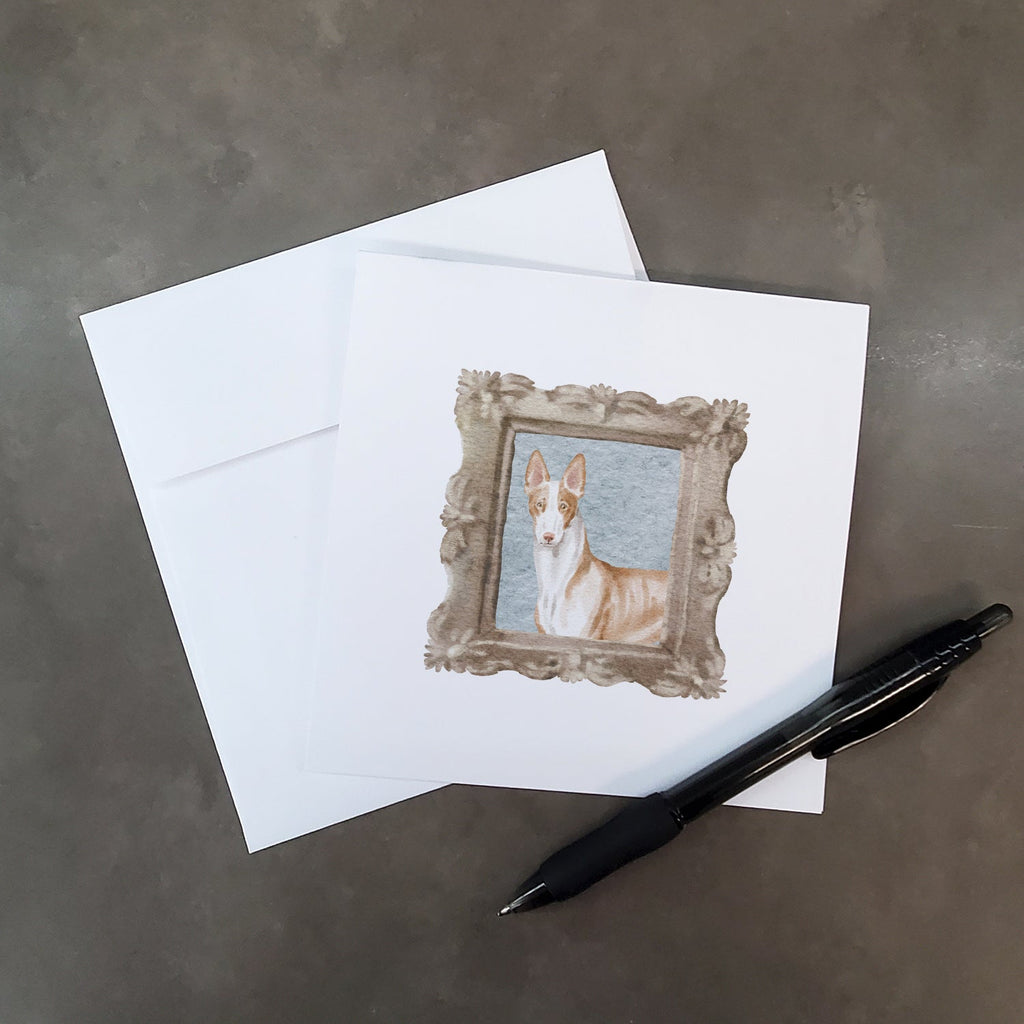 Ibizan Hound Front View 2 Pretty as a Picture Square Greeting Cards and Envelopes Pack of 8 Blank Cards with Envelopes Blank Thank You Note Greeting Cards Stationery