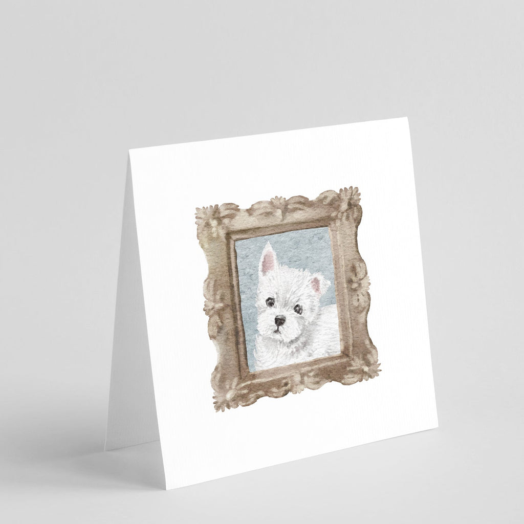 West Highland White Terrier Puppy 2 Pretty as a Picture Square Greeting Cards and Envelopes Pack of 8 Blank Cards with Envelopes Blank Thank You Note Greeting Cards Stationery