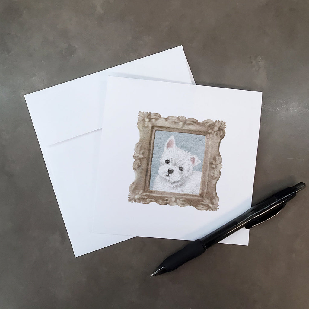 West Highland White Terrier Puppy 2 Pretty as a Picture Square Greeting Cards and Envelopes Pack of 8 Blank Cards with Envelopes Blank Thank You Note Greeting Cards Stationery