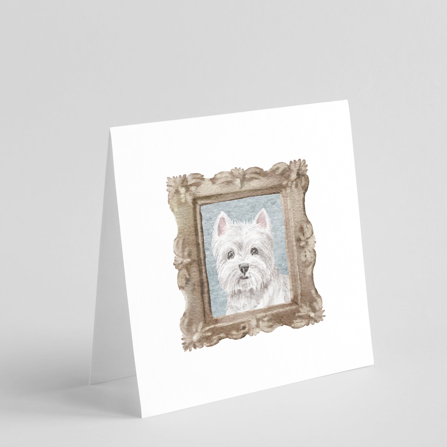West Highland White Terrier Front View 2 Pretty as a Picture Square Greeting Cards and Envelopes Pack of 8 Blank Cards with Envelopes Blank Thank You Note Greeting Cards Stationery