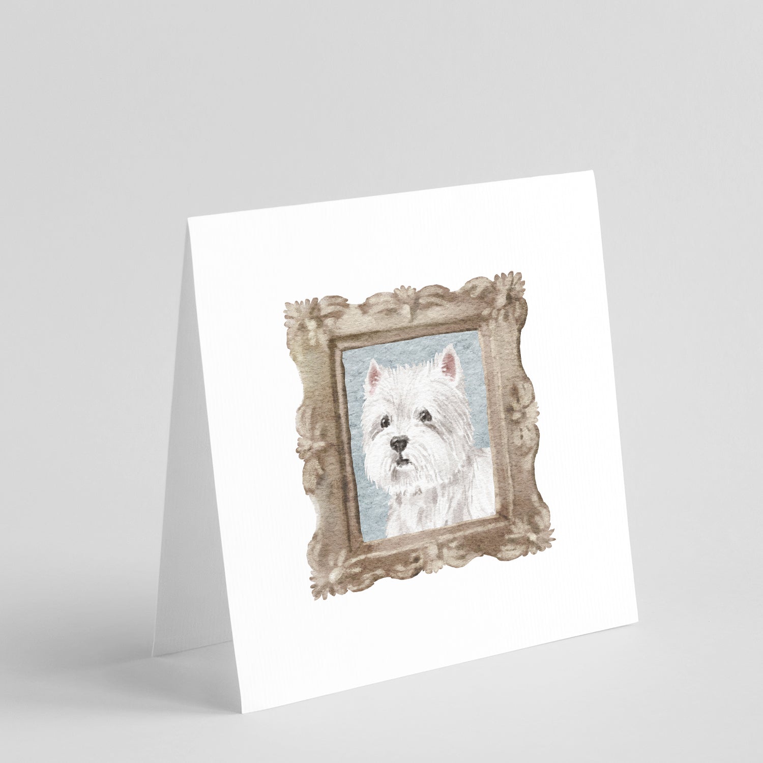 West Highland White Terrier Front View 3 Pretty as a Picture Square Greeting Cards and Envelopes Pack of 8 Blank Cards with Envelopes Blank Thank You Note Greeting Cards Stationery