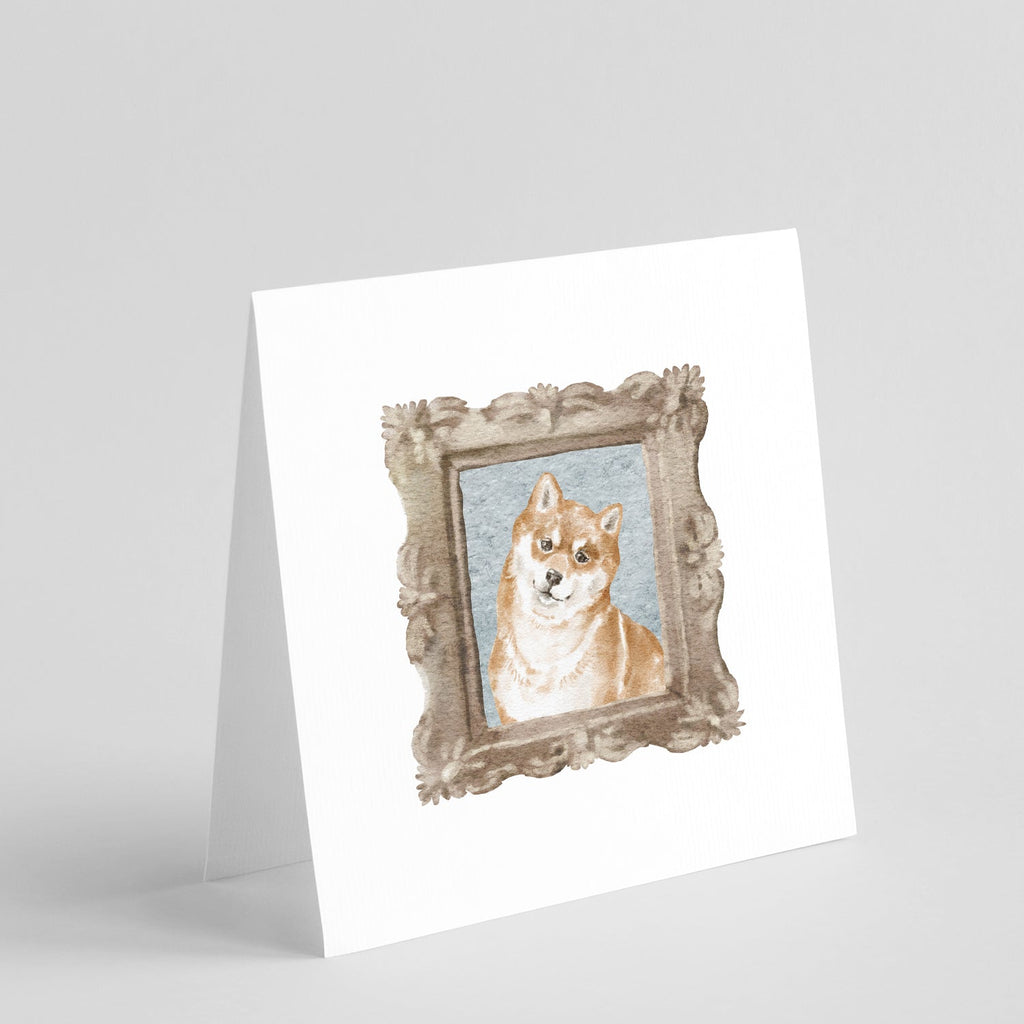 Shiba Inu Red Head Tilt Pretty as a Picture Square Greeting Cards and Envelopes Pack of 8 Blank Cards with Envelopes Blank Thank You Note Greeting Cards Stationery