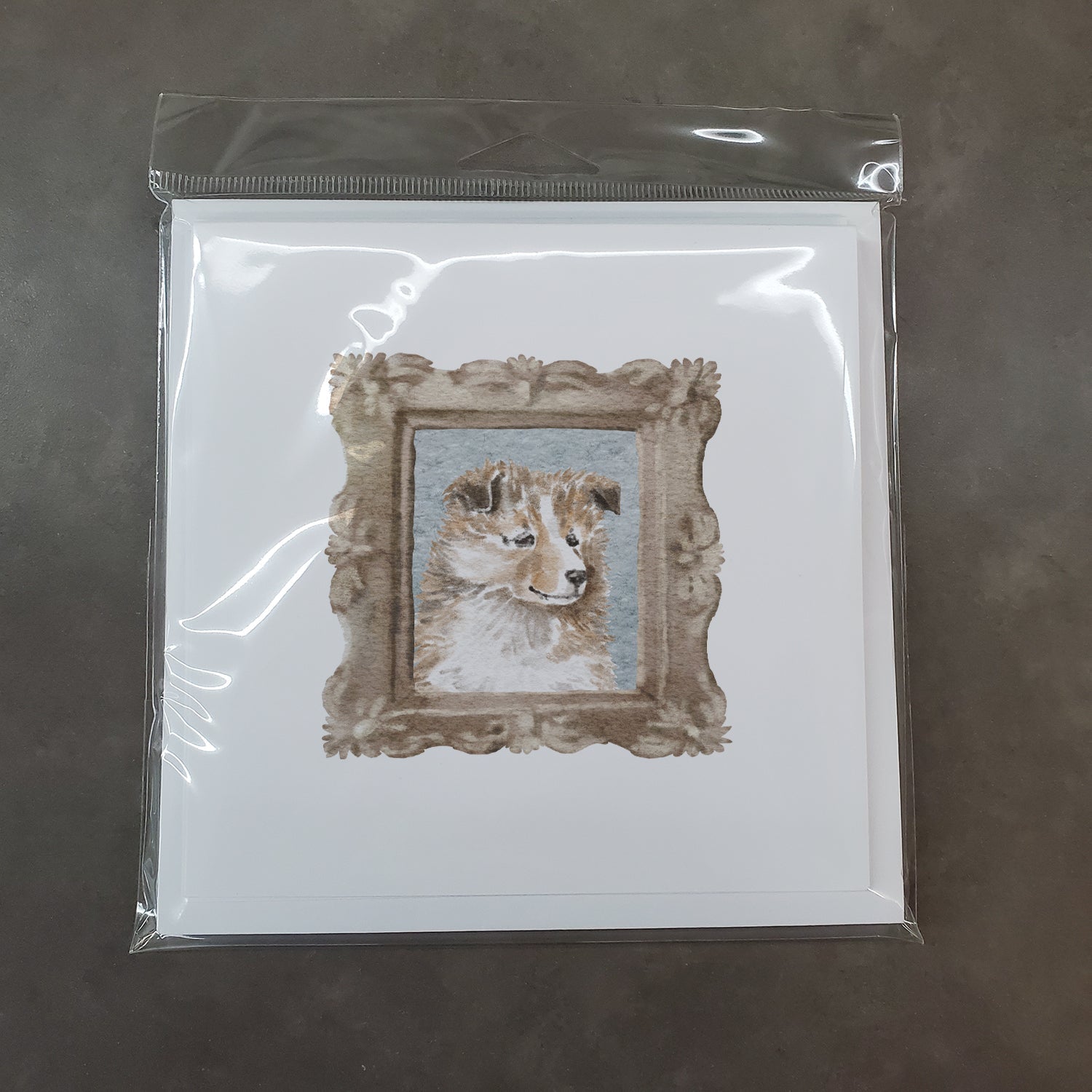 Sheltie Sable Puppy Side View Pretty as a Picture Square Greeting Cards and Envelopes Pack of 8 Blank Cards with Envelopes Blank Thank You Note Greeting Cards Stationery