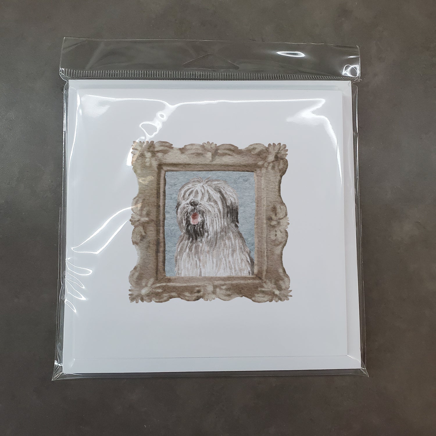 Briard Black and Grey Smile Pretty as a Picture Square Greeting Cards and Envelopes Pack of 8 Blank Cards with Envelopes Blank Thank You Note Greeting Cards Stationery