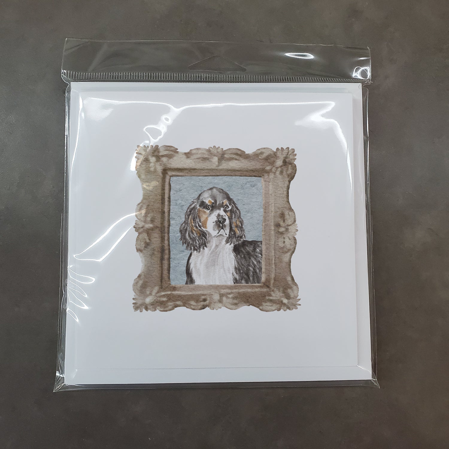 English Springer Spaniel Tricolor Front View Pretty as a Picture Square Greeting Cards and Envelopes Pack of 8 Blank Cards with Envelopes Blank Thank You Note Greeting Cards Stationery