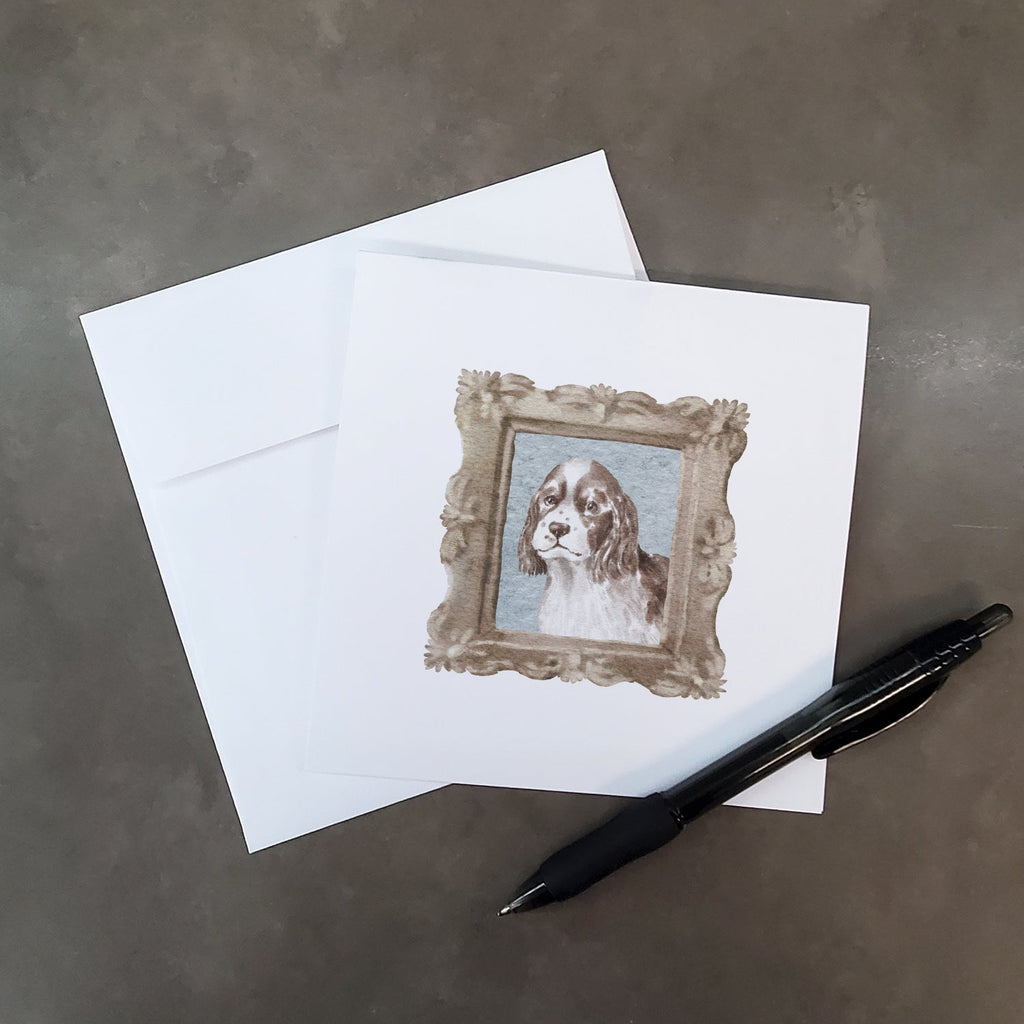 English Springer Spaniel Liver White Puppy Pretty as a Picture Square Greeting Cards and Envelopes Pack of 8 Blank Cards with Envelopes Blank Thank You Note Greeting Cards Stationery