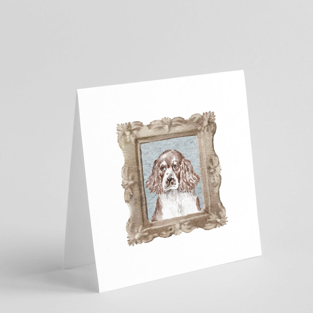 English Springer Spaniel Liver White Puppy 2 Pretty as a Picture Square Greeting Cards and Envelopes Pack of 8 Blank Cards with Envelopes Blank Thank You Note Greeting Cards Stationery