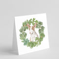 Ibizan Hound Puppy Christmas Wreath Square Greeting Cards and Envelopes Pack of 8 Blank Cards with Envelopes Blank Thank You Note Greeting Cards Stationery