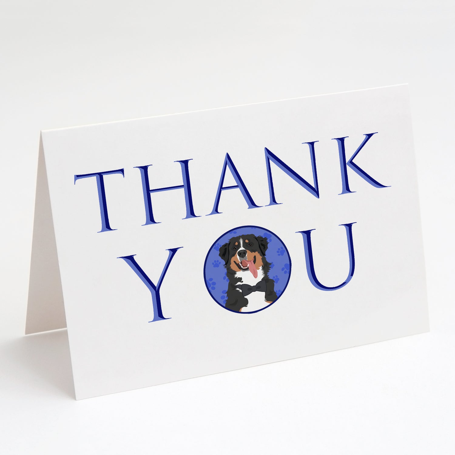 Bernese Mountain Dog #1 Thank You Greeting Cards Pack of 8 Blank Cards with Envelopes Whimsical A7 Size 5x7