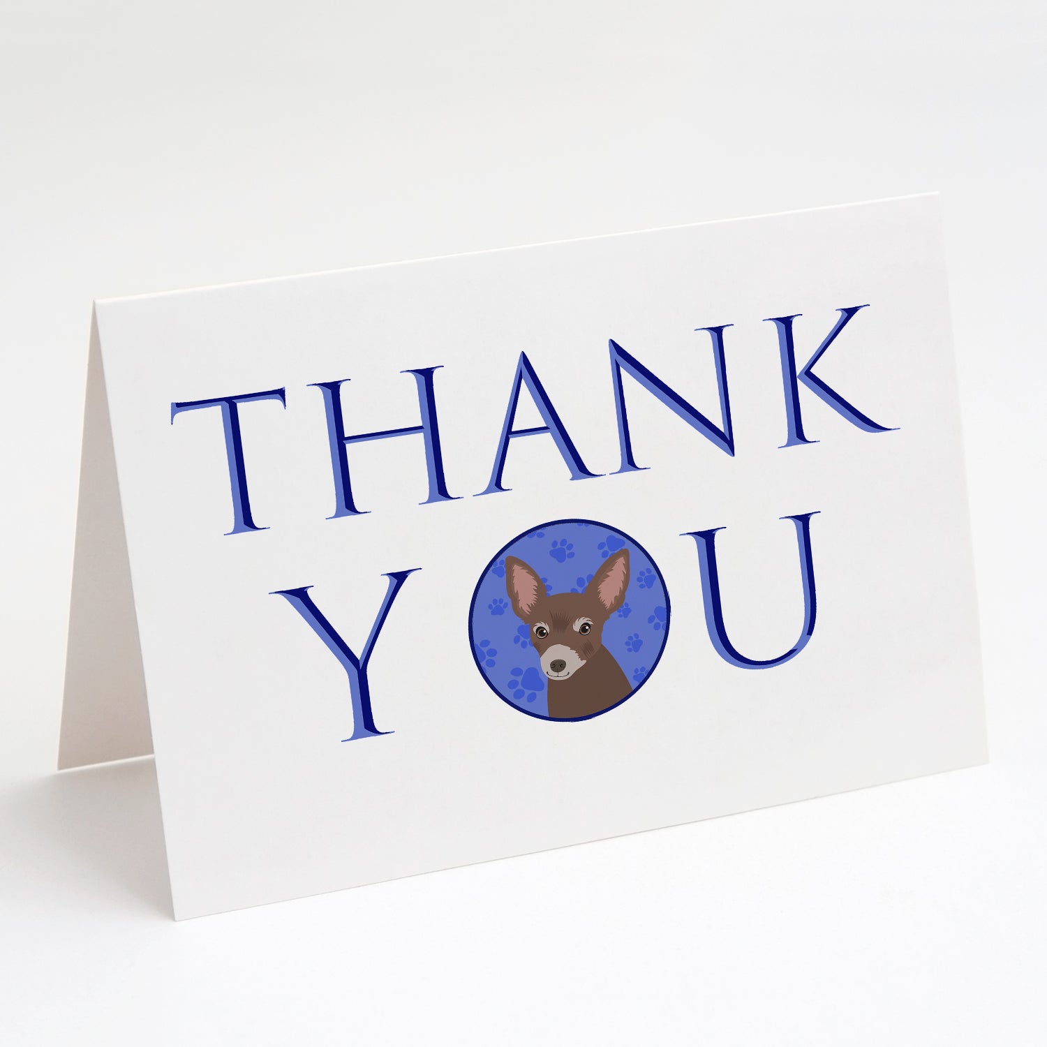 Chihuahua Chocolate #2 Thank You Greeting Cards Pack of 8 Blank Cards with Envelopes Whimsical A7 Size 5x7