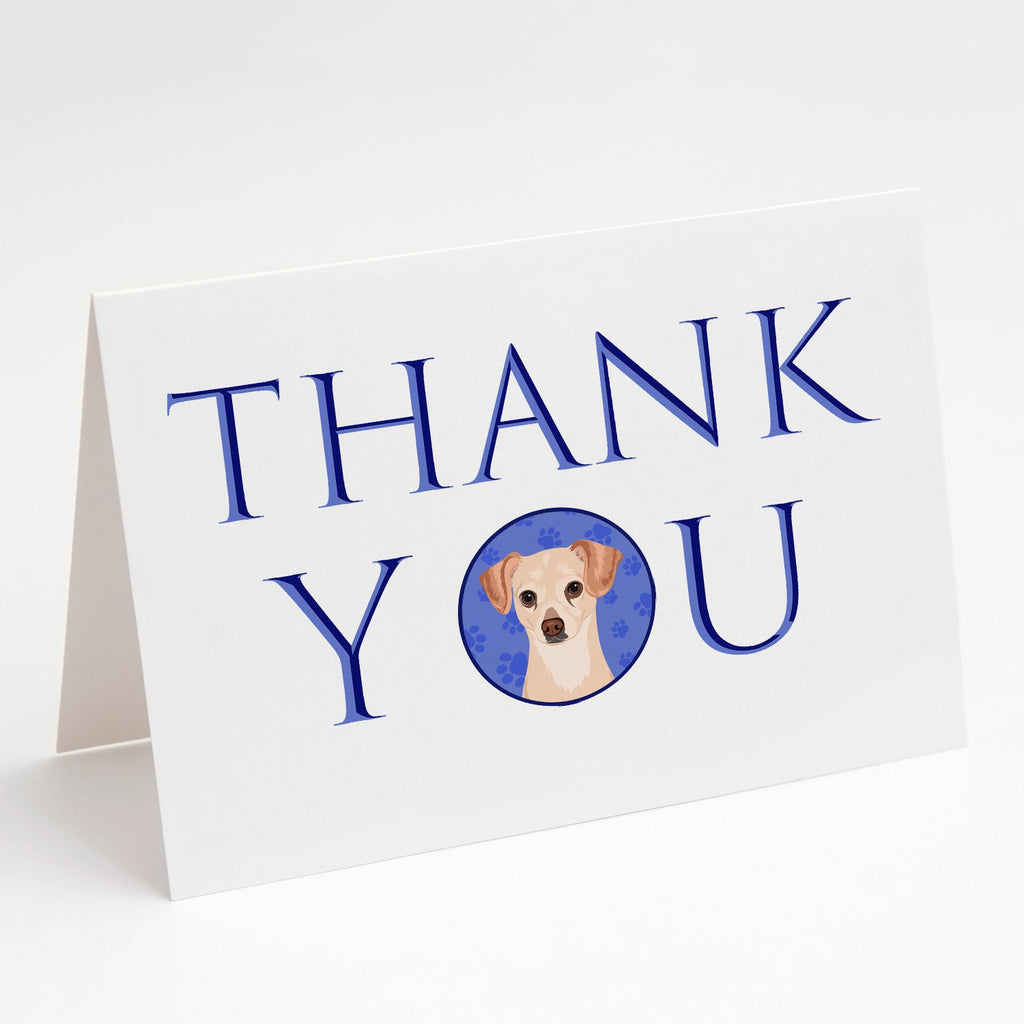 Chihuahua Cream Thank You Greeting Cards Pack of 8 Blank Cards with Envelopes Whimsical A7 Size 5x7