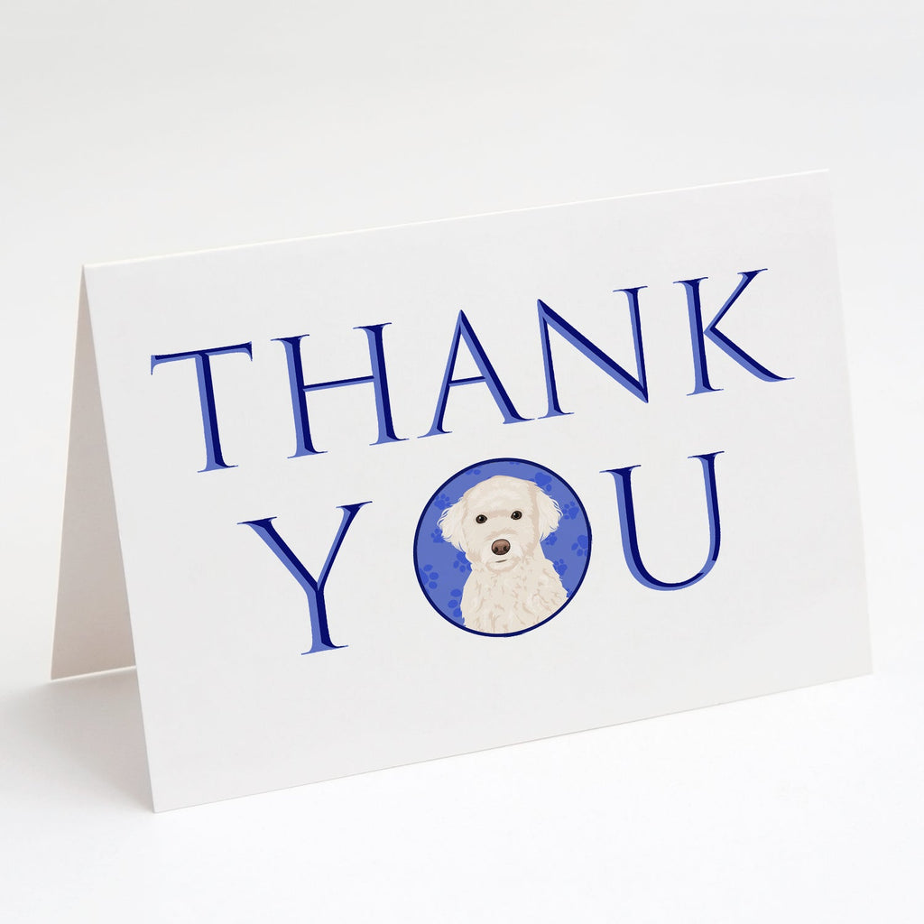 Doodle Cream #2 Thank You Greeting Cards Pack of 8 Blank Cards with Envelopes Whimsical A7 Size 5x7