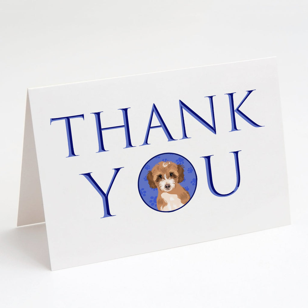 Doodle Tricolor #2 Thank You Greeting Cards Pack of 8 Blank Cards with Envelopes Whimsical A7 Size 5x7