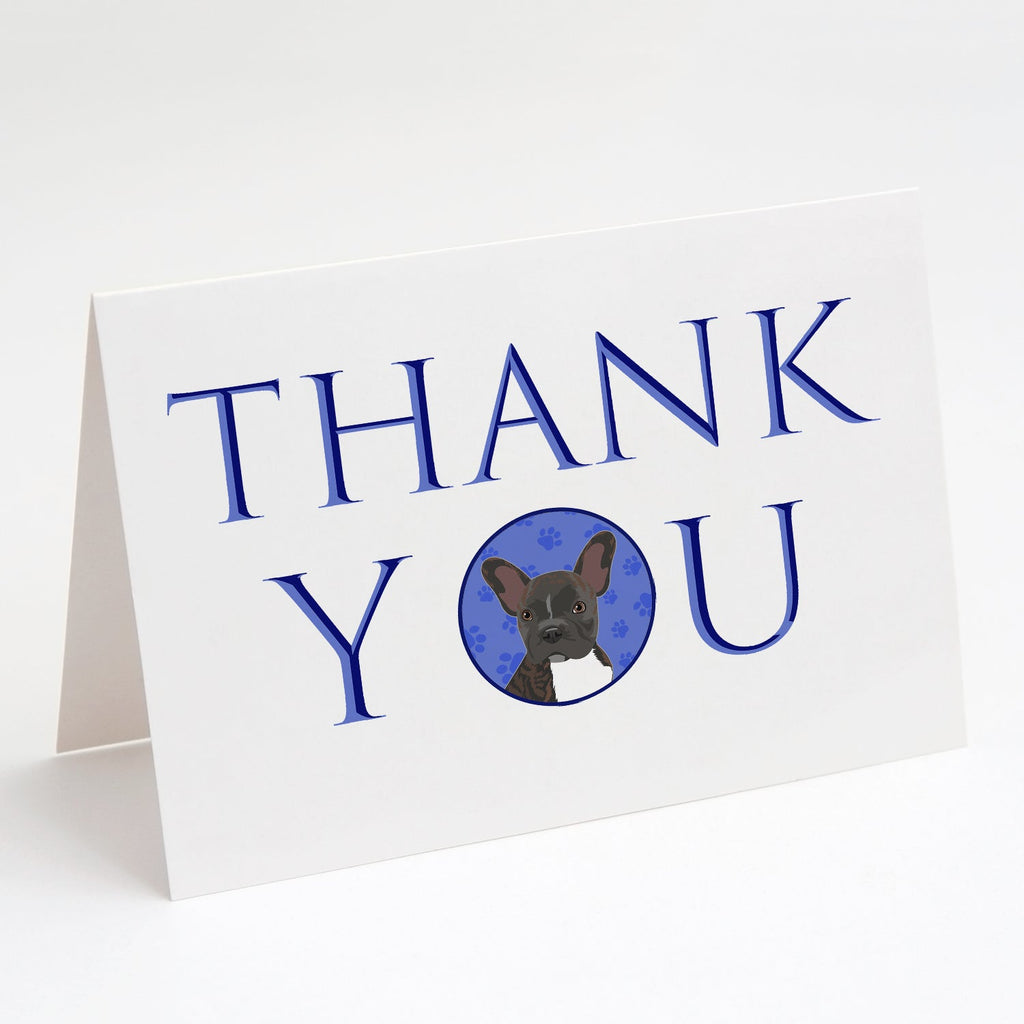 French Bulldog Brindle #2 Thank You Greeting Cards Pack of 8 Blank Cards with Envelopes Whimsical A7 Size 5x7