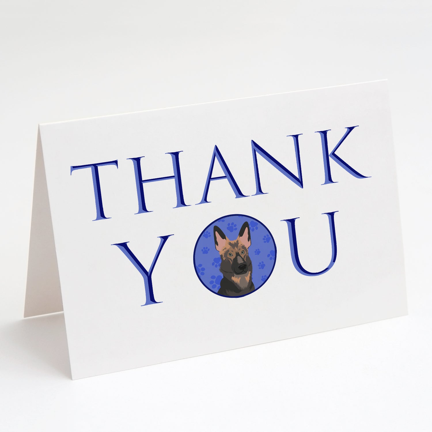 German Shepherd Puppy Thank You Greeting Cards Pack of 8 Blank Cards with Envelopes Whimsical A7 Size 5x7