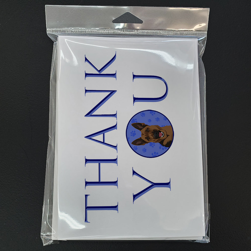 German Shepherd Black and Tan #2 Thank You Greeting Cards Pack of 8 Blank Cards with Envelopes Whimsical A7 Size 5x7