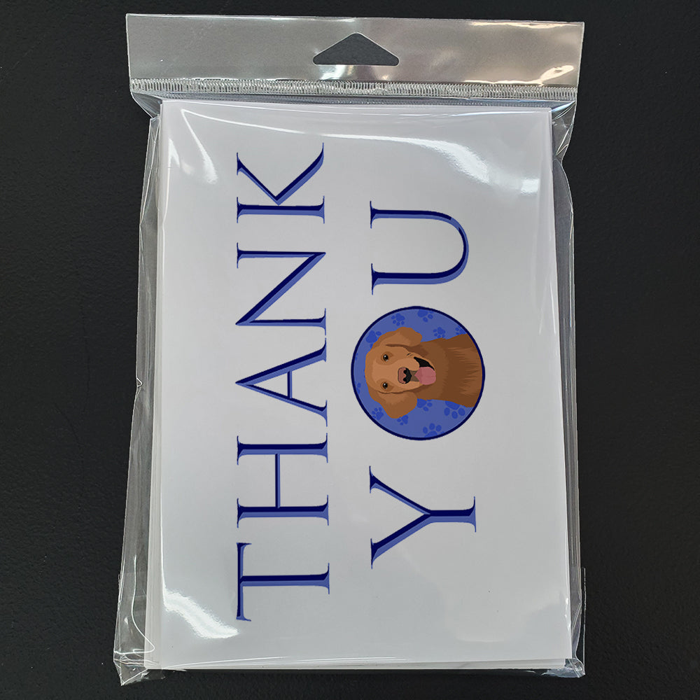 Golden Retriever Red #1 Thank You Greeting Cards Pack of 8 Blank Cards with Envelopes Whimsical A7 Size 5x7