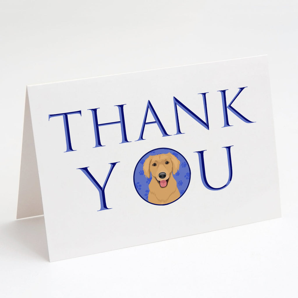 Golden Retriever Gold #2 Thank You Greeting Cards Pack of 8 Blank Cards with Envelopes Whimsical A7 Size 5x7