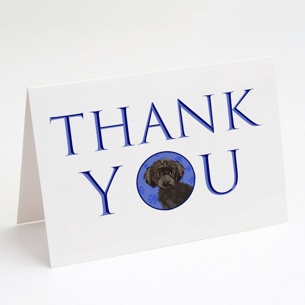 Poodle Toy Brown Thank You Greeting Cards Pack of 8 Blank Cards with Envelopes Whimsical A7 Size 5x7