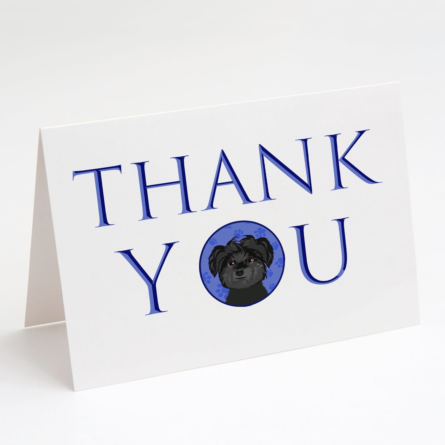 Shih-Tzu Black Thank You Greeting Cards Pack of 8 Blank Cards with Envelopes Whimsical A7 Size 5x7