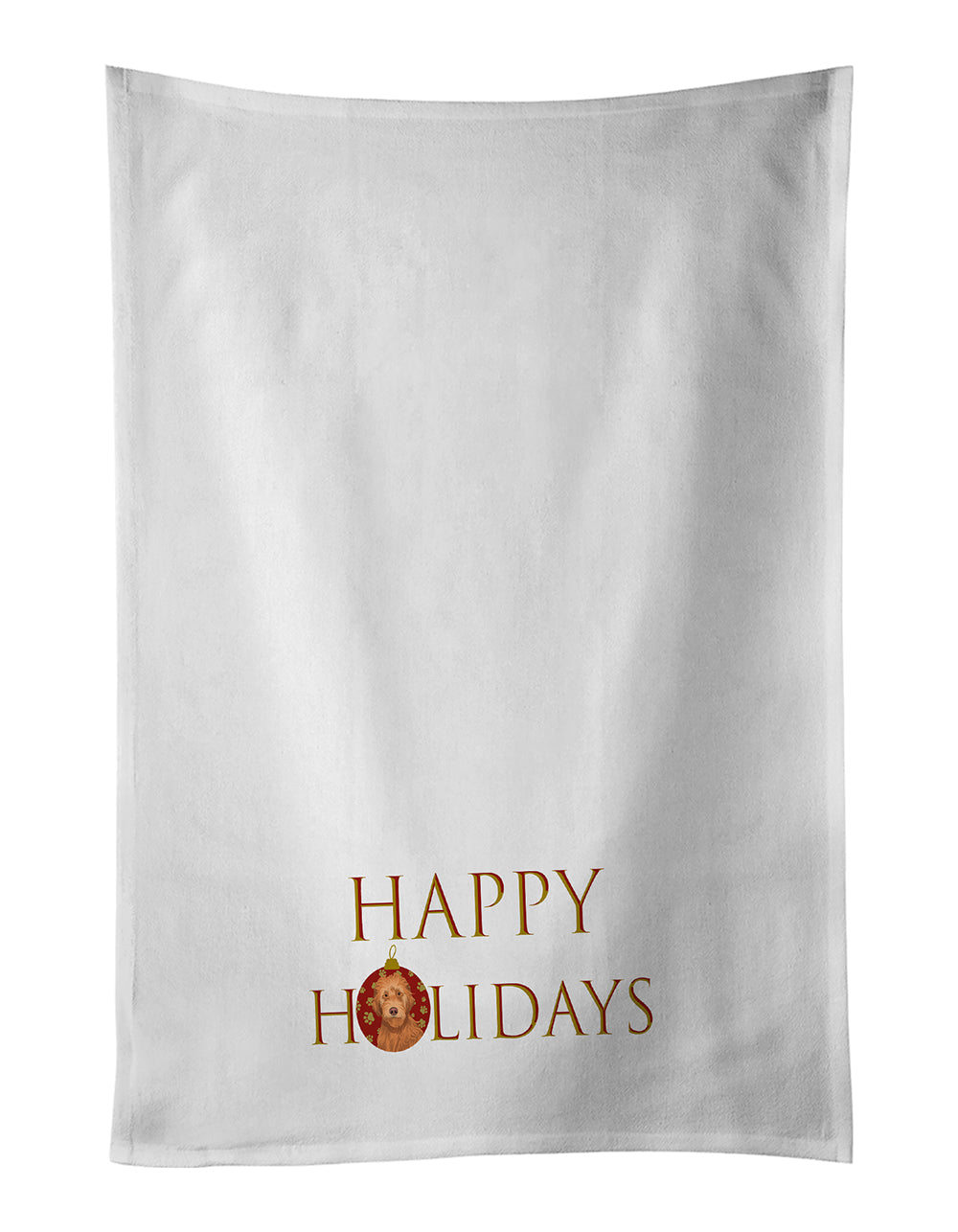 Doodle Liver #2 Happy Holidays Kitchen Towel Set of 2 White Dish Towels Decorative Bathroom Hand towel for Hand, Face, Hair, Yoga, Tea, Dishcloth, 19 X 28", White