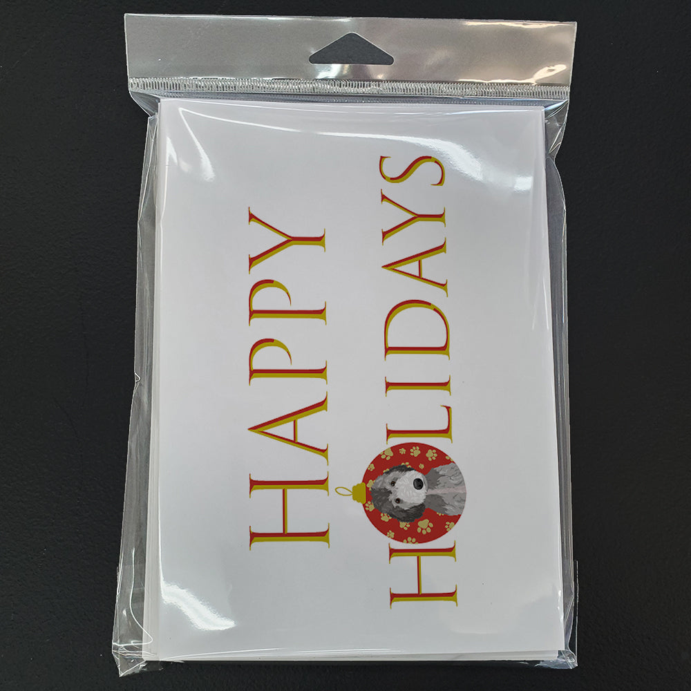 Doodle Silver #1 Happy Holidays Greeting Cards Pack of 8 Blank Cards with Envelopes Whimsical A7 Size 5x7