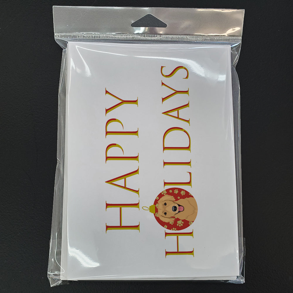 Golden Retriever Gold #2 Happy Holidays Greeting Cards Pack of 8 Blank Cards with Envelopes Whimsical A7 Size 5x7
