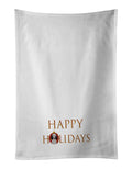 Poodle Standard Silver Happy Holidays Kitchen Towel Set of 2 White Dish Towels Decorative Bathroom Hand towel for Hand, Face, Hair, Yoga, Tea, Dishcloth, 19 X 28", White
