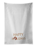 Schnauzer White #1 Happy Holidays Kitchen Towel Set of 2 White Dish Towels Decorative Bathroom Hand towel for Hand, Face, Hair, Yoga, Tea, Dishcloth, 19 X 28", White