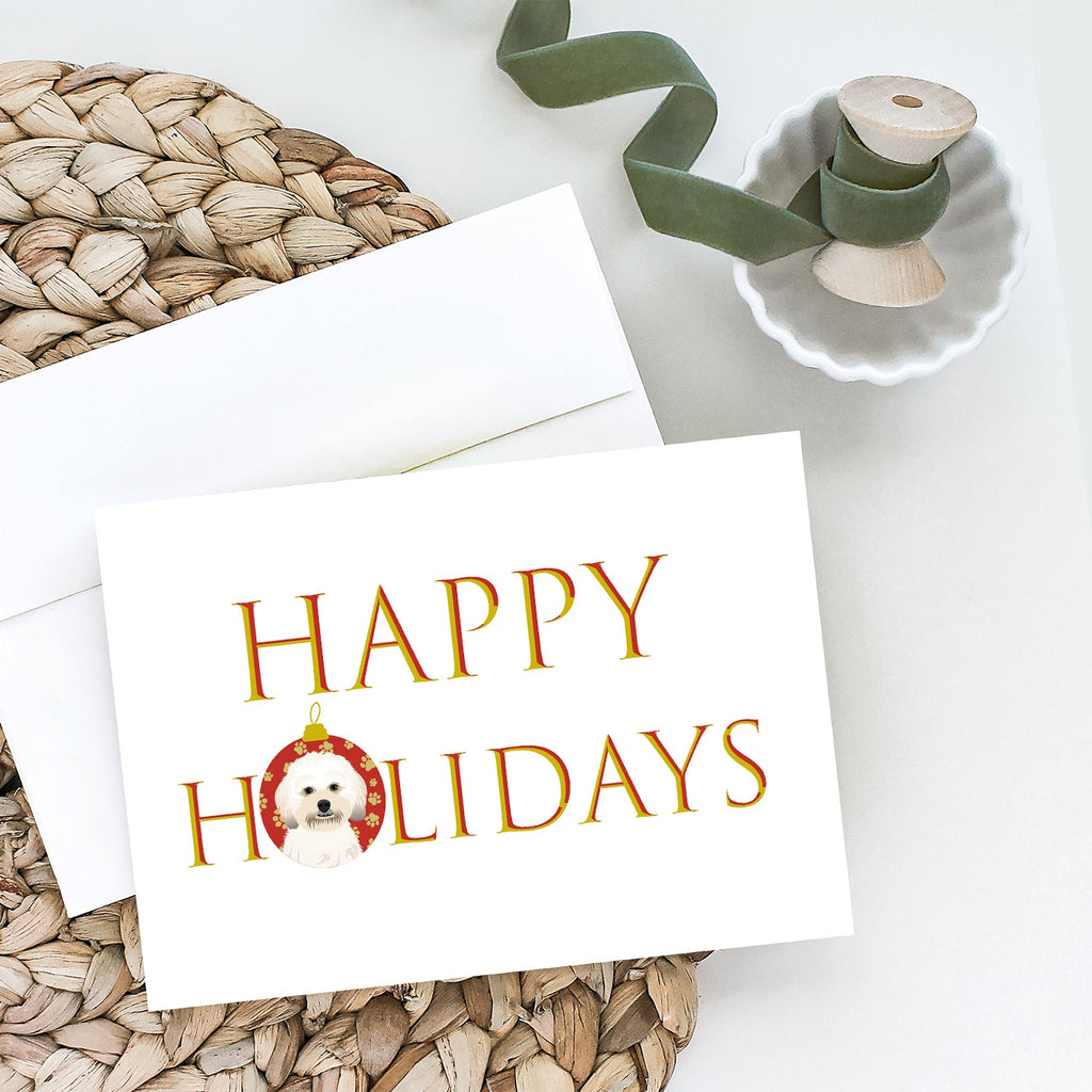 Shih-Tzu Gold #5 Happy Holidays Greeting Cards Pack of 8 Blank Cards with Envelopes Whimsical A7 Size 5x7
