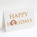 Shih-Tzu White and Red Happy Holidays Greeting Cards Pack of 8 Blank Cards with Envelopes Whimsical A7 Size 5x7