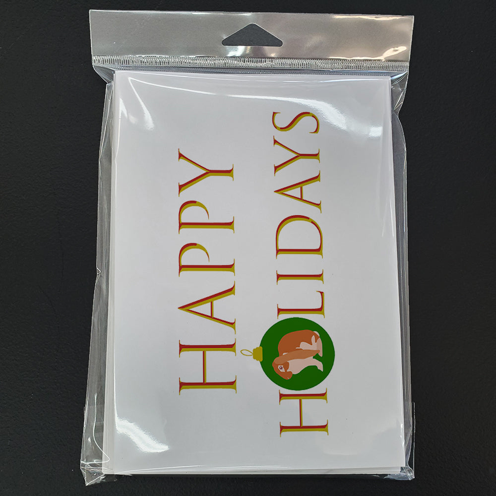 Rabbits - English Lop Rabbit Happy Holidays Greeting Cards Pack of 8 Blank Cards with Envelopes Whimsical A7 Size 5x7