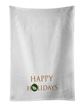 Rabbits - Hermelin Rabbit Happy Holidays Kitchen Towel Set of 2 White Dish Towels Decorative Bathroom Hand towel for Hand, Face, Hair, Yoga, Tea, Dishcloth, 19 X 28", White