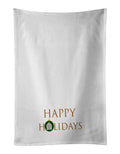 Maltese - Dog Face Happy Holidays Christmas Kitchen Towel Set of 2 White Dish Towels Decorative Bathroom Hand towel for Hand, Face, Hair, Yoga, Tea, Dishcloth, 19 X 28", White