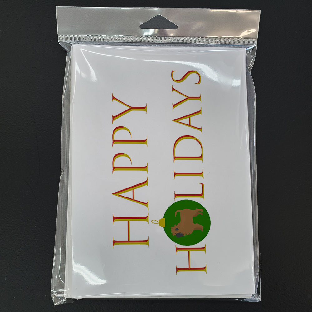 Affenpinscher #1 Happy Holidays Greeting Cards Pack of 8 Blank Cards with Envelopes Whimsical A7 Size 5x7
