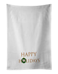 German Spitz #1 Happy Holidays Kitchen Towel Set of 2 White Dish Towels Decorative Bathroom Hand towel for Hand, Face, Hair, Yoga, Tea, Dishcloth, 19 X 28", White