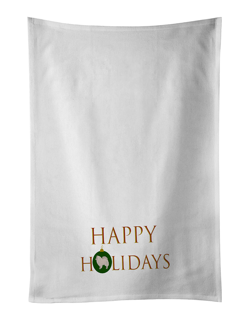 German Spitz #1 Happy Holidays Kitchen Towel Set of 2 White Dish Towels Decorative Bathroom Hand towel for Hand, Face, Hair, Yoga, Tea, Dishcloth, 19 X 28", White
