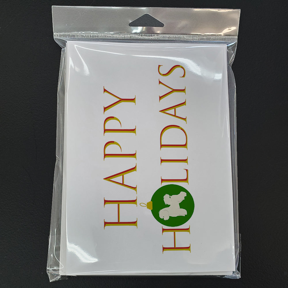 Bichon Frise Happy Holidays Greeting Cards Pack of 8 Blank Cards with Envelopes Whimsical A7 Size 5x7