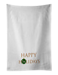 Great Dane Happy Holidays Kitchen Towel Set of 2 White Dish Towels Decorative Bathroom Hand towel for Hand, Face, Hair, Yoga, Tea, Dishcloth, 19 X 28", White