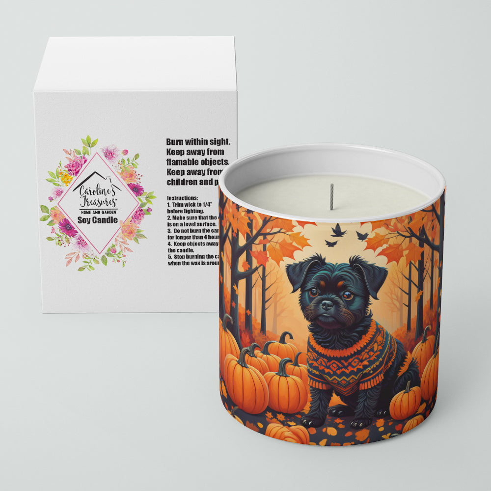 Affenpinscher Fall Decorative Soy Candle Nature Soy Wax Essential Oil Home Decor Ideal for Bedroom Kitchen Bath Office Gift, 10 oz