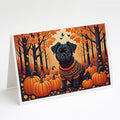 Affenpinscher Fall Greeting Cards Pack of 8 Blank Cards with Envelopes Whimsical A7 Size 5x7