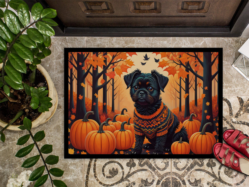 Affenpinscher Fall Doormat Indoor Outdoor 18H X 27W Front Door Mat Rugs for Entryway, Non Slip Washable