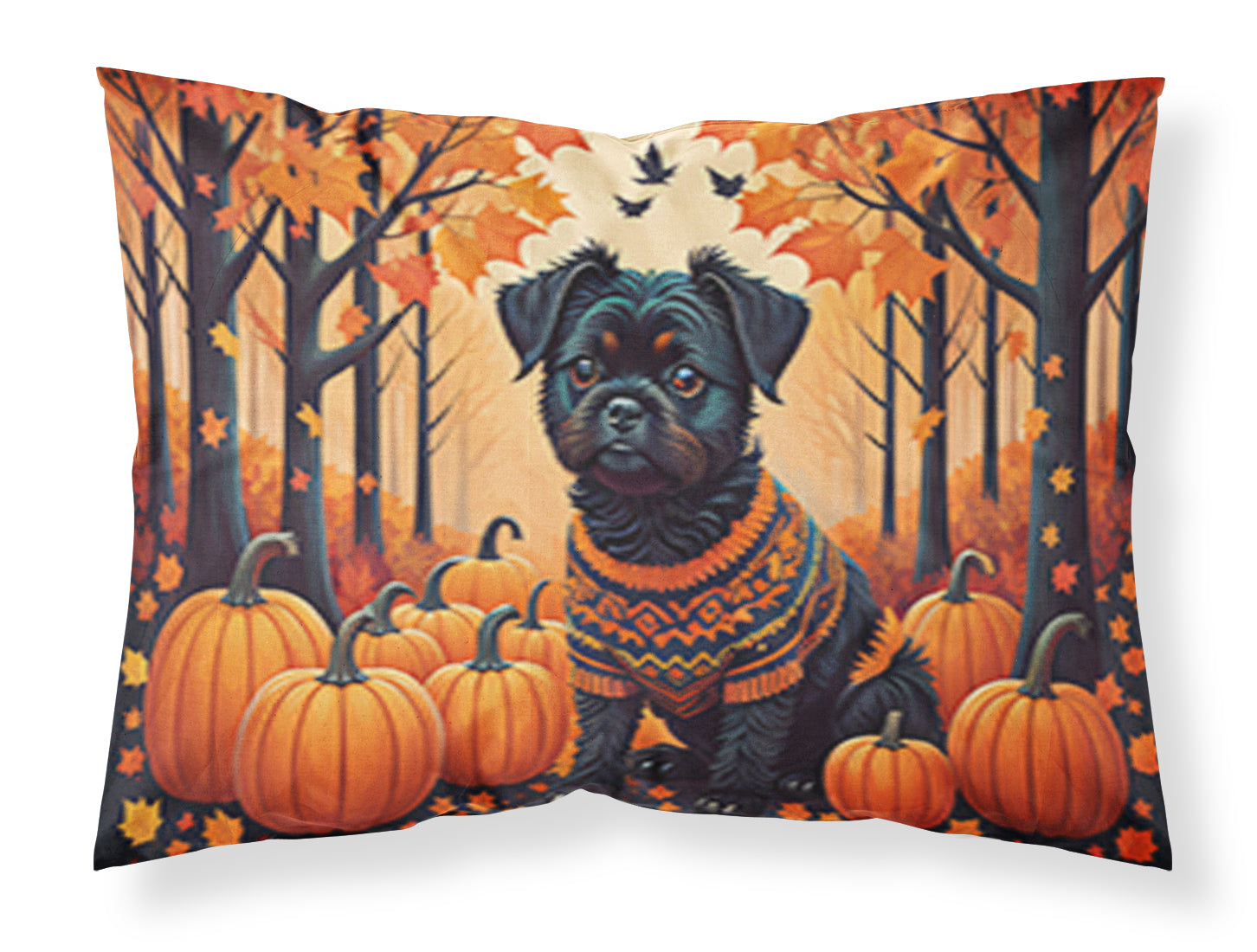 Affenpinscher Fall Standard Pillowcase Lightweight Super Soft Easy Care Decorative Artwork Pillowcase, Standard