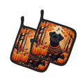 Affenpinscher Fall Pot Holder Set of 2 Heat Resistant Quilted Hot Pads 7.5 x 7.5 Inch, Insulated Kitchen Trivets for Cooking & Baking