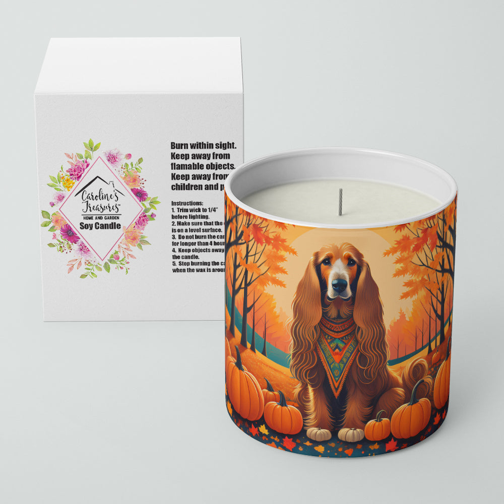 Afghan Hound Fall Decorative Soy Candle Nature Soy Wax Essential Oil Home Decor Ideal for Bedroom Kitchen Bath Office Gift, 10 oz