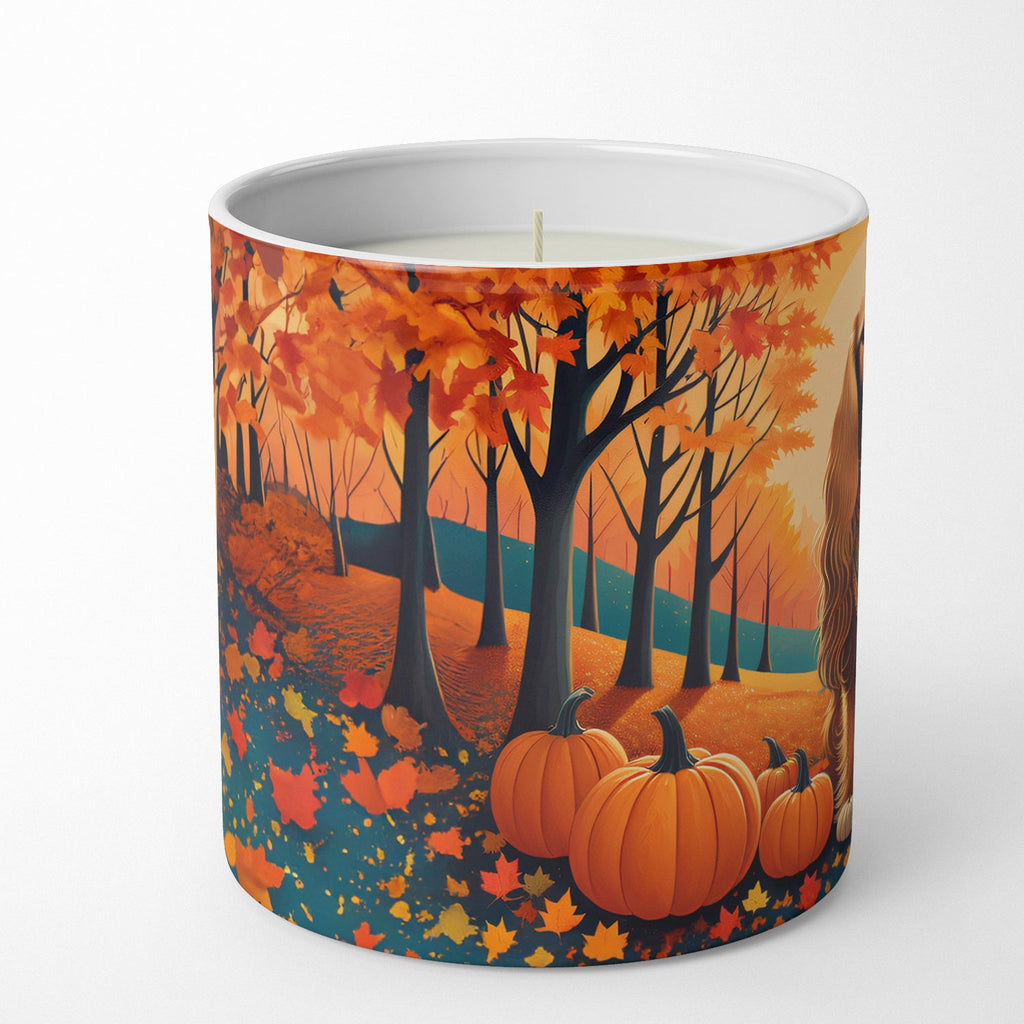 Afghan Hound Fall Decorative Soy Candle Nature Soy Wax Essential Oil Home Decor Ideal for Bedroom Kitchen Bath Office Gift, 10 oz