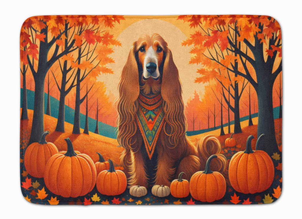 Afghan Hound Fall Memory Foam Kitchen Mat Machine Washable Anti-Fatigue Cushion Comfort Bath or Kitchen Rug