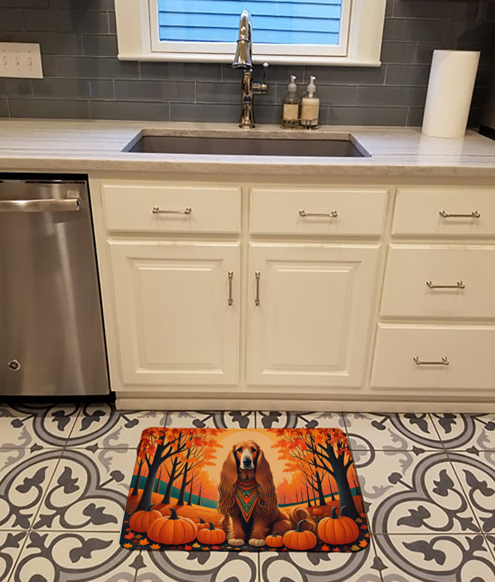 Afghan Hound Fall Memory Foam Kitchen Mat Machine Washable Anti-Fatigue Cushion Comfort Bath or Kitchen Rug