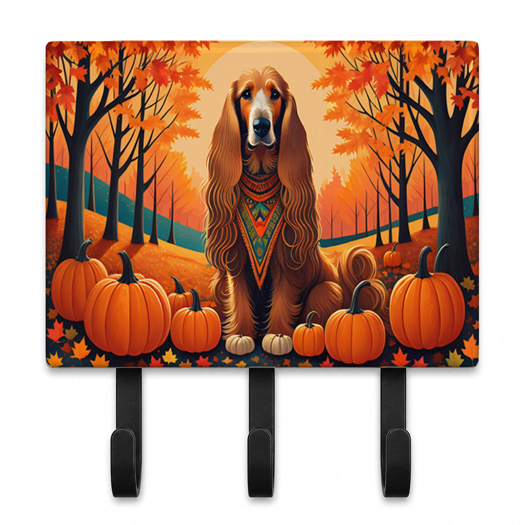 Afghan Hound Fall Leash or Key Holder Wall Hooks, Coat Rack Wall Mount, for Hanging Keys, Towels, Aprons, Leashes